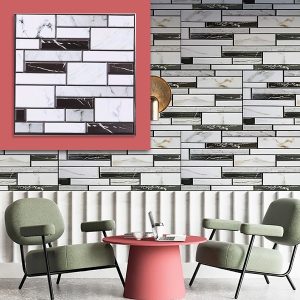 3D marmuro išvaizdos sienų lipdukai (10 vnt./0,9 m²) | MARBLEBLOCKS