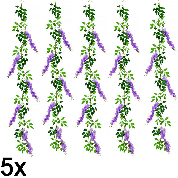 5x Visterijos gėlės imitacija | WISBLOOM