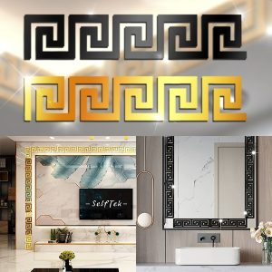 Elegantiški 3D veidrodiniai sienų lipdukai (10 vnt.) | GLOROB