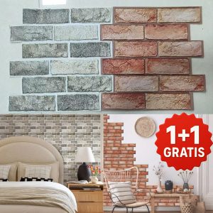 Lipnūs plytų tapetai (20 vnt./1,8 m²) | NYBRICK 10+10 NEMOKAMAI